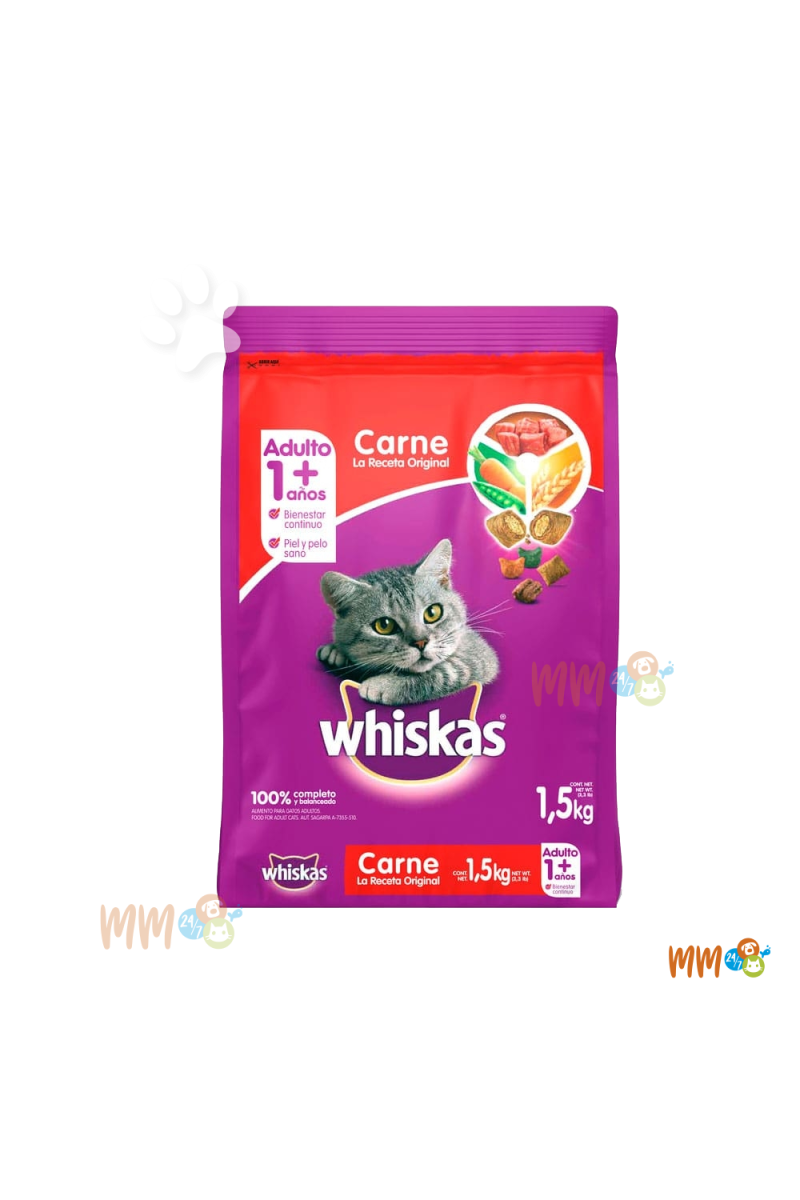 WHISKAS CARNE GATO ADULTO -Secos