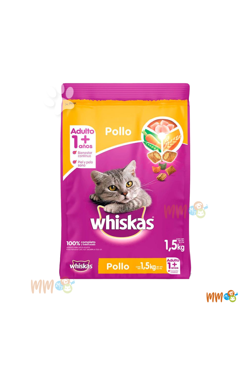 WHISKAS POLLO Y LECHE GATO ADULTO -Secos