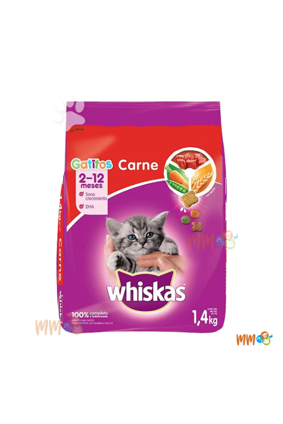 WHISKAS GATITOS SABOR CARNE -Secos