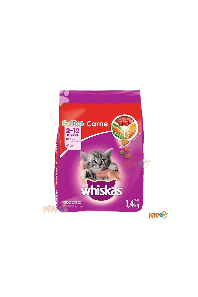 WHISKAS GATITOS SABOR CARNE -Secos