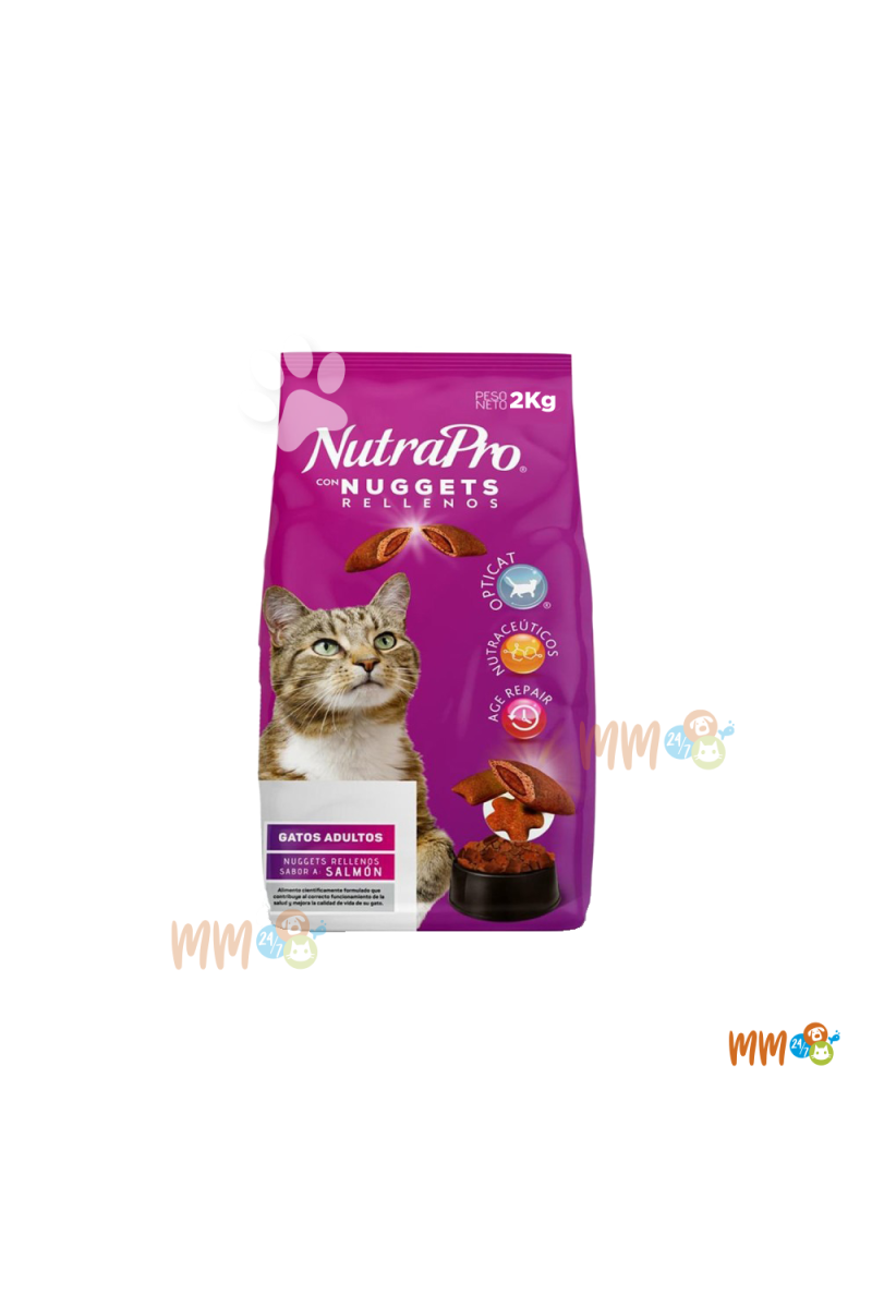 NUTRAPRO NUGGETS DE SALMÓN GATO ADULTO -Secos