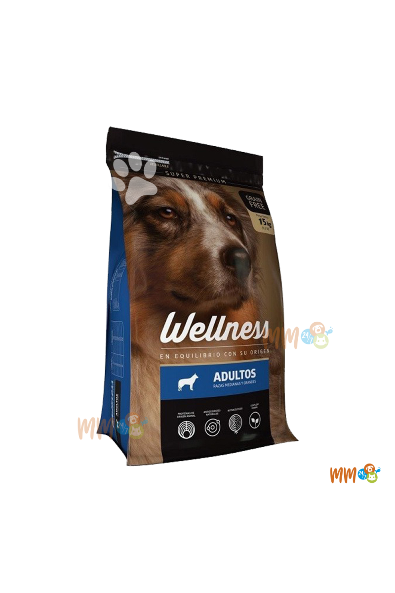 WELLNESS PERRO RAZA MEDIANA Y GRANDE ADULTO -Secos