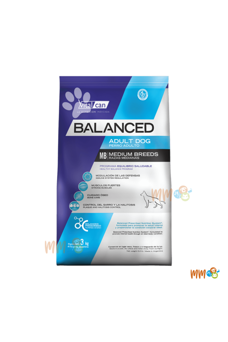 VITALCAN BALANCED PERRO RAZA MEDIANA ADULTO -Secos