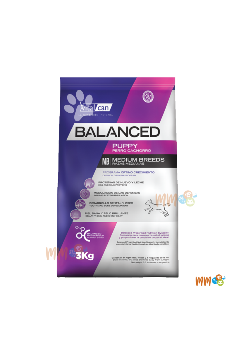 VITALCAN BALANCED PERRO RAZA MEDIANA CACHORRO -Secos