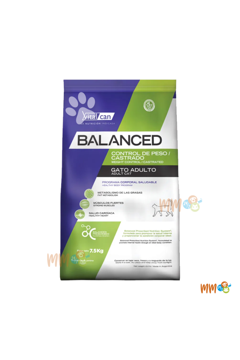 VITALCAN BALANCED CONTROL DE PESO/CASTRADO PARA GATO -Medicados