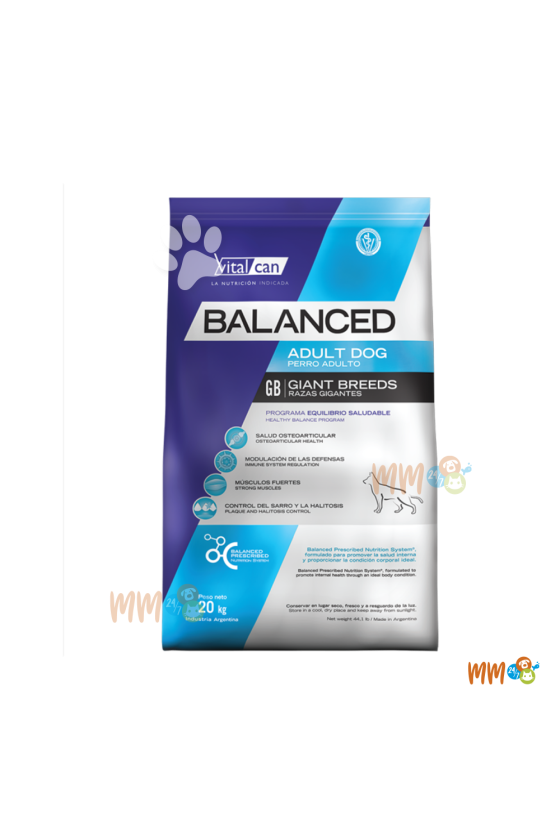 VITALCAN BALANCED PERRO RAZA GIGANTE ADULTO -Secos