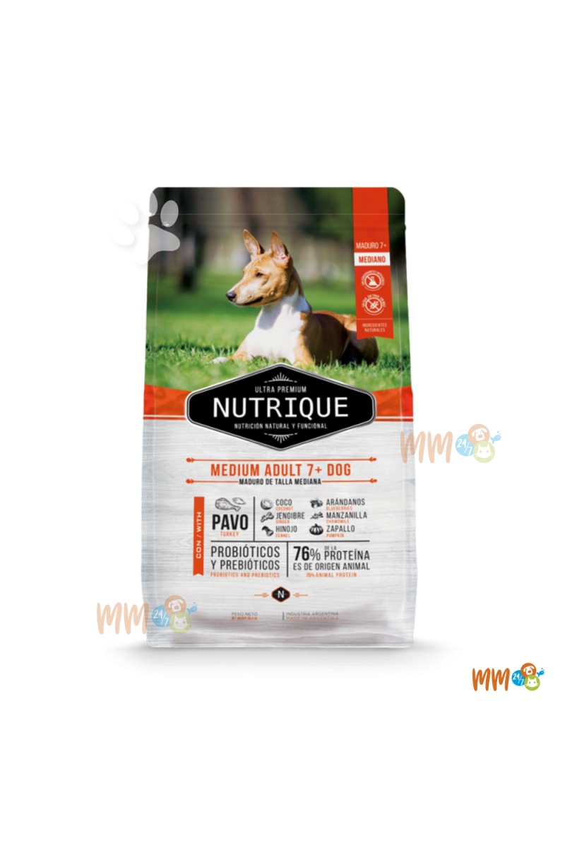 NUTRIQUE MEDIUM ADULT 7+ PERRO SENIOR -Secos