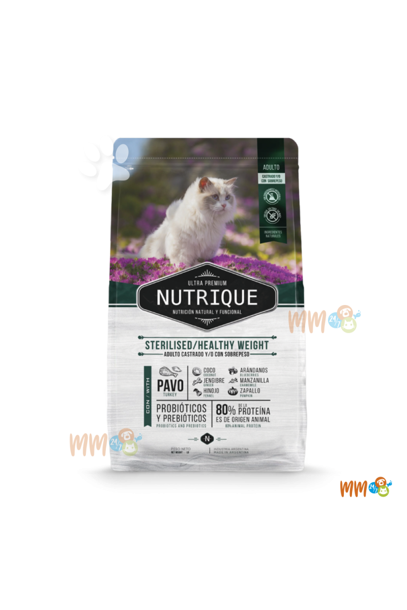 NUTRIQUE YOUNG STERILISED / HEALTHY WEIGHT GATO ADULTO -Medicados