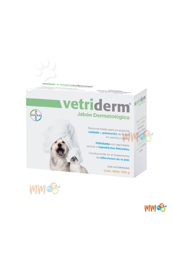 VETRIDERM JABON PARA PERROS Y GATOS -Shampoo, Acondicionador y Jabón