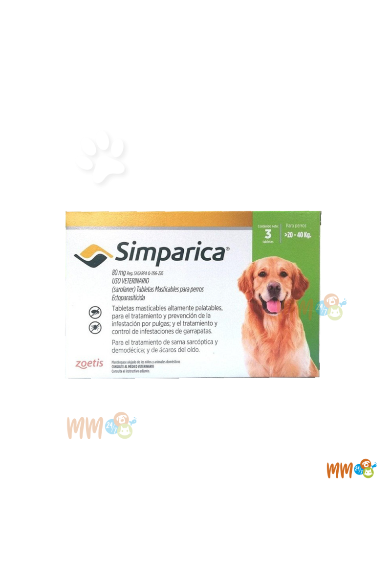 SIMPARICA ANTIPARASITARIO PARA PERROS -Antipulgas y Garrapatas