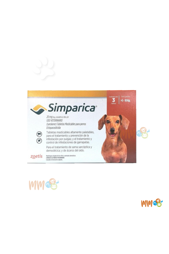 SIMPARICA ANTIPARASITARIO PARA PERROS -Antipulgas y Garrapatas